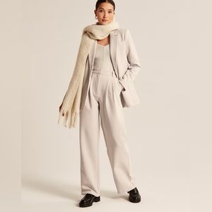 Abercrombie & Fitch Sloane Trousers Size L Long Light Taupe